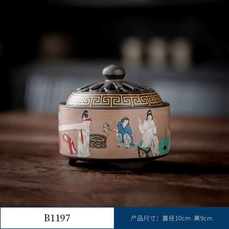 Thác Khói Trầm Hương hình trụ - lư gốm xông trầm Bằng Gốm Sứ Trang Trí