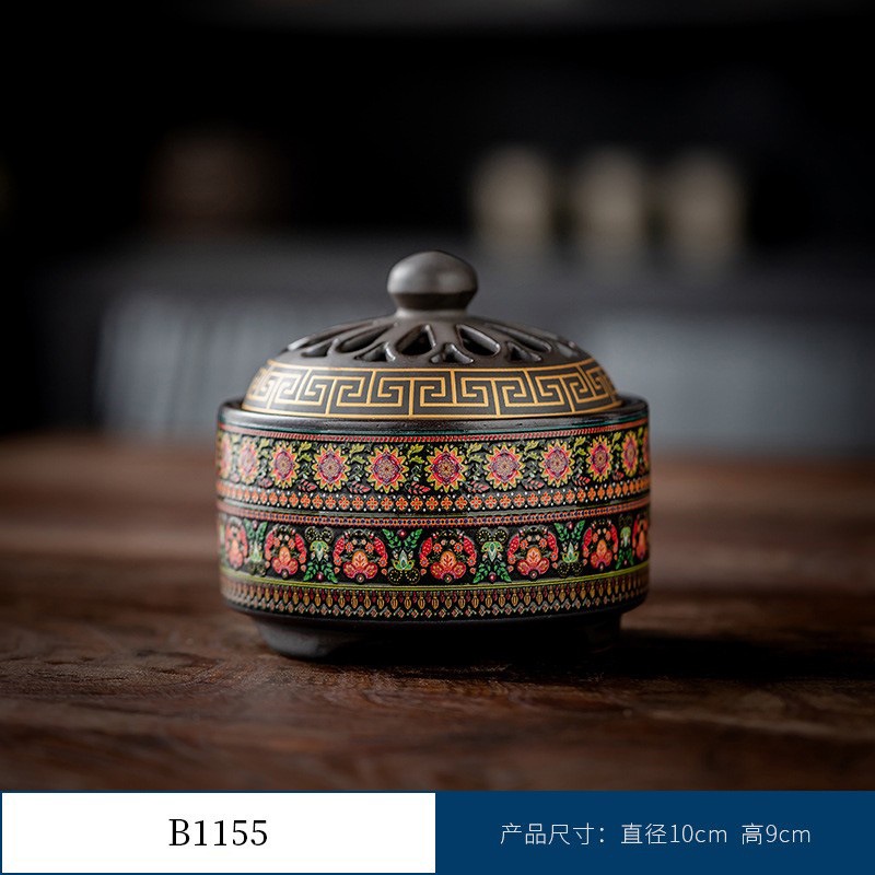 Thác Khói Trầm Hương hình trụ - lư gốm xông trầm Bằng Gốm Sứ Trang Trí