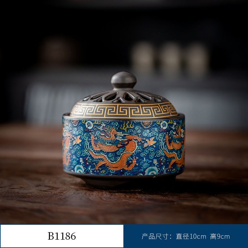 Thác Khói Trầm Hương hình trụ - lư gốm xông trầm Bằng Gốm Sứ Trang Trí