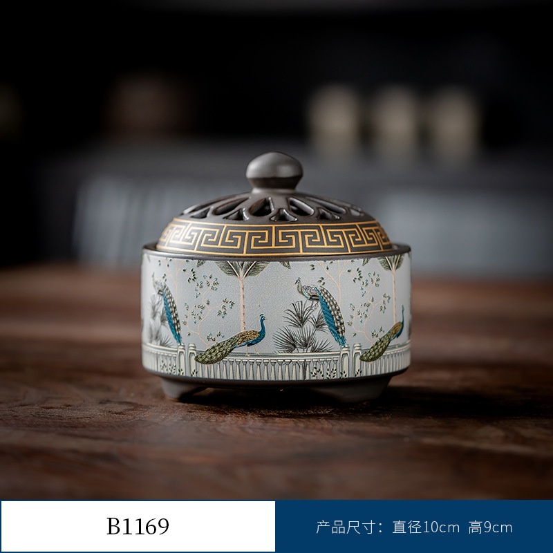 Thác Khói Trầm Hương hình trụ - lư gốm xông trầm Bằng Gốm Sứ Trang Trí