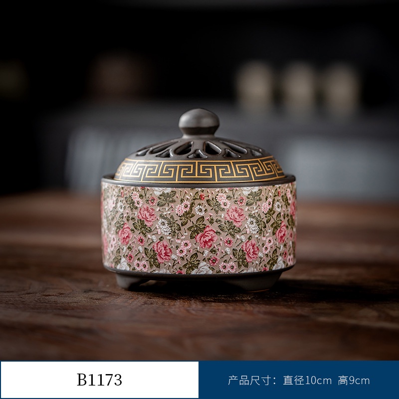 Thác Khói Trầm Hương hình trụ - lư gốm xông trầm Bằng Gốm Sứ Trang Trí