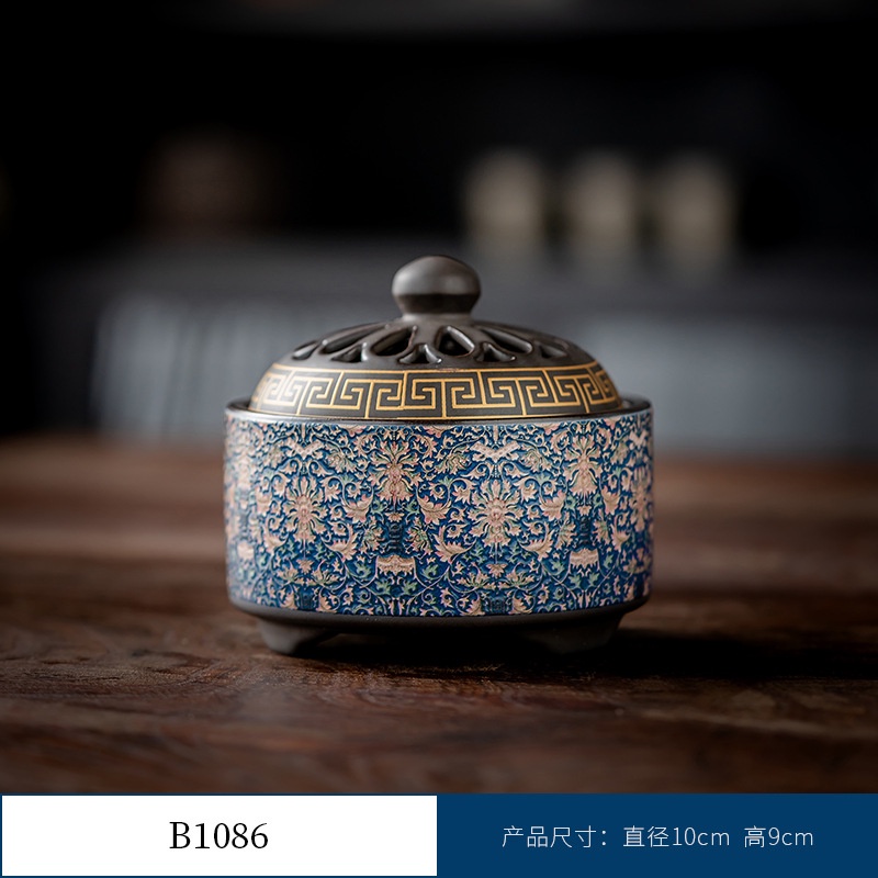 Thác Khói Trầm Hương hình trụ - lư gốm xông trầm Bằng Gốm Sứ Trang Trí