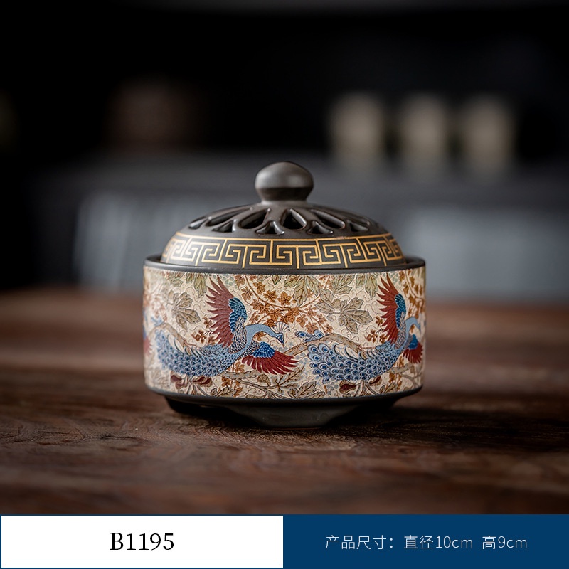 Thác Khói Trầm Hương hình trụ - lư gốm xông trầm Bằng Gốm Sứ Trang Trí