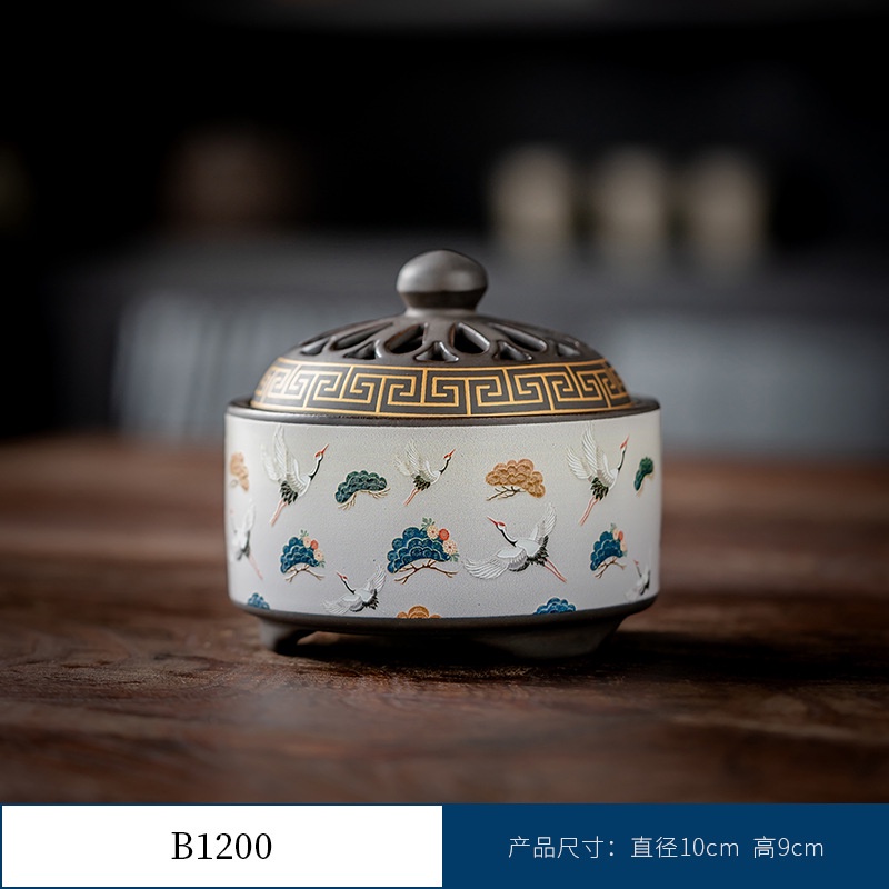 Thác Khói Trầm Hương hình trụ - lư gốm xông trầm Bằng Gốm Sứ Trang Trí