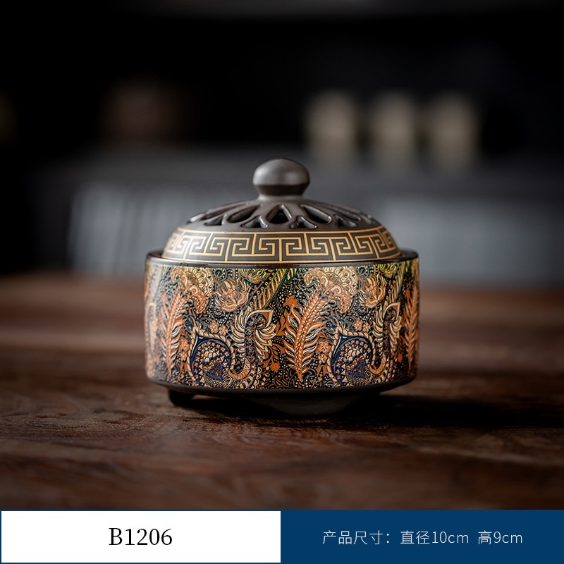 Thác Khói Trầm Hương hình trụ - lư gốm xông trầm Bằng Gốm Sứ Trang Trí