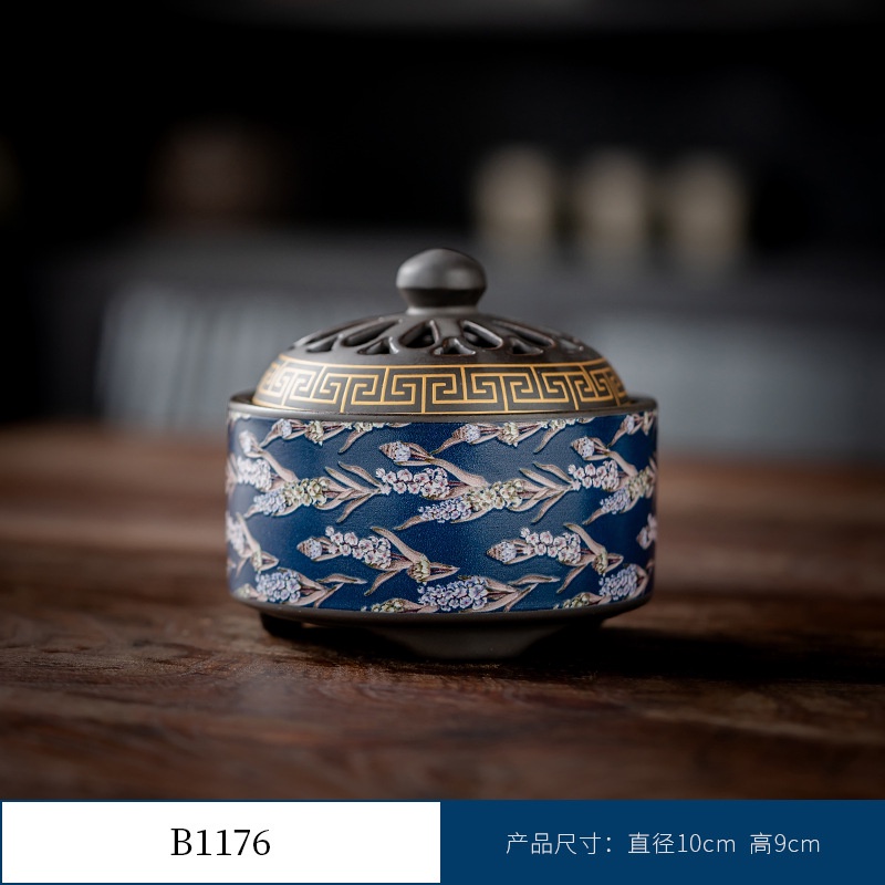 Thác Khói Trầm Hương hình trụ - lư gốm xông trầm Bằng Gốm Sứ Trang Trí