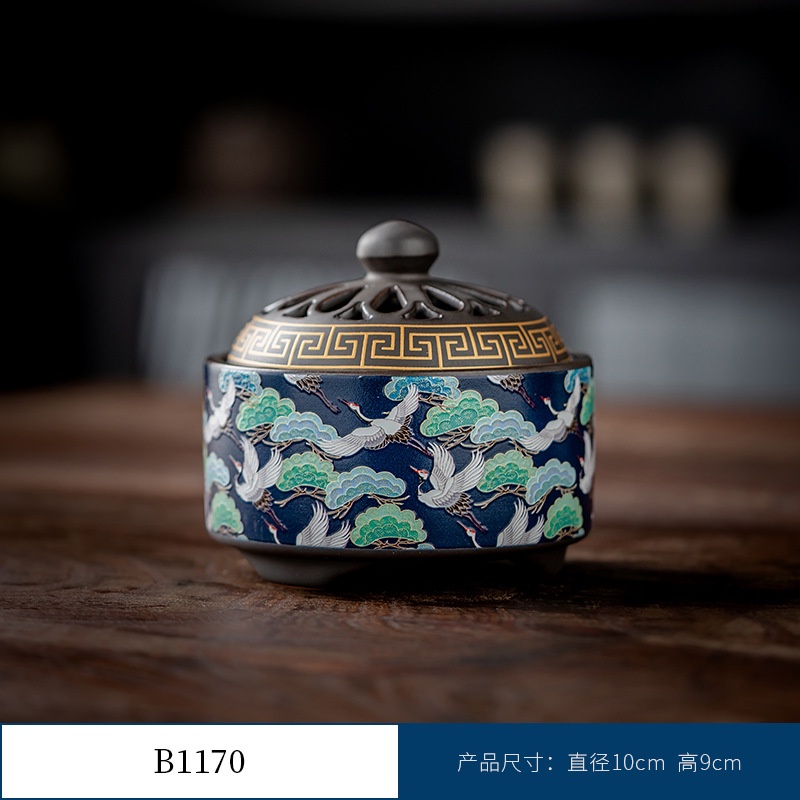 Thác Khói Trầm Hương hình trụ - lư gốm xông trầm Bằng Gốm Sứ Trang Trí