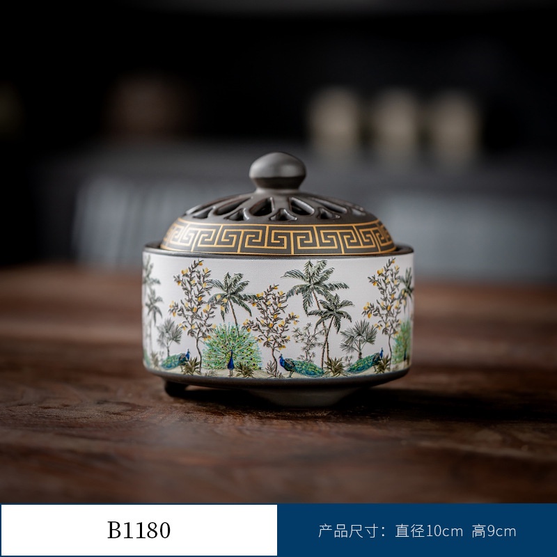 Thác Khói Trầm Hương hình trụ - lư gốm xông trầm Bằng Gốm Sứ Trang Trí