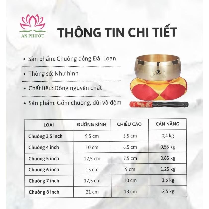 Chuông Viền  Khắc Chữ Phật - Chuông  Vành Pháp Khí Phật Giáo
