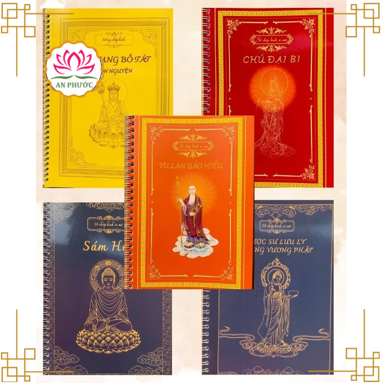 Combo 6 Cuốn Sổ Tay Chép Kinh In Mờ - trọn bộ vở chép kinh