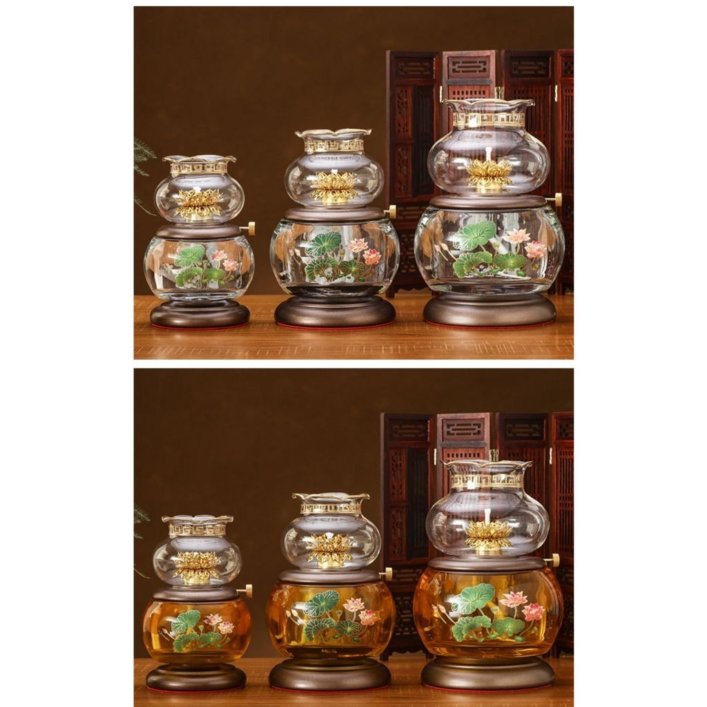 Đèn Dầu - Đèn Dầu Thờ Cúng Phật Pha Lê mã 050