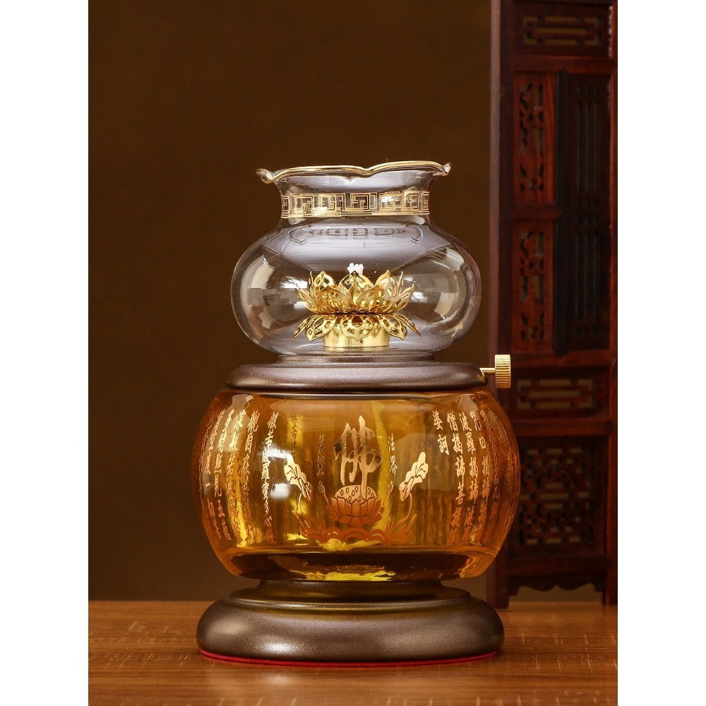 Đèn Dầu - Đèn Dầu Thờ Cúng Phật Pha Lê mã 050