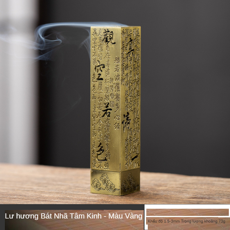 Lư Hương Hạc Cung Đình 100g – Lò Đốt Trầm Kim Loại Vạn Thọ – Kèm Đế Chống Cháy & Lỗ Cắm Nhang + Nhang Vân Mây