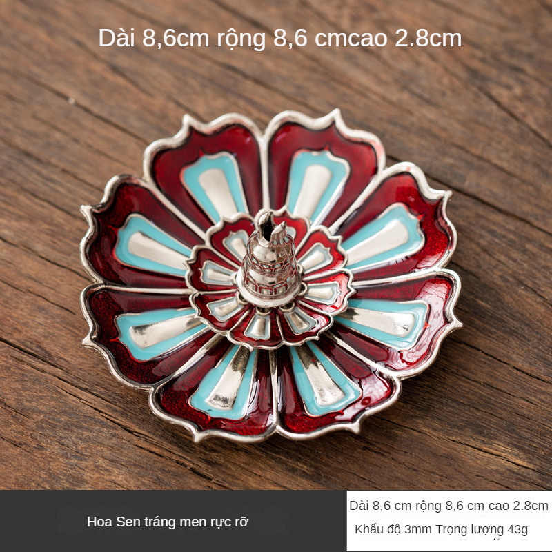 Lư Hương Hạc Cung Đình 100g – Lò Đốt Trầm Kim Loại Vạn Thọ – Kèm Đế Chống Cháy & Lỗ Cắm Nhang + Nhang Vân Mây