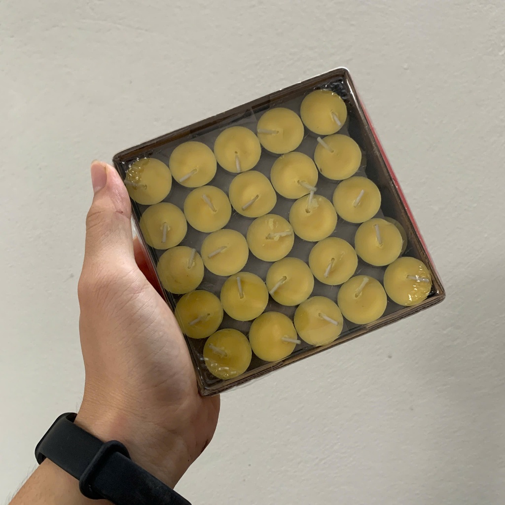 Nến Thơm - Nến Bơ Cúng Phật hộp 100 viên cháy 4h Đủ Màu, Không Mùi Không Khói