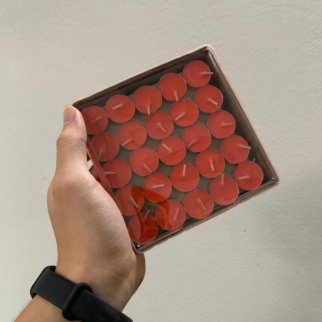 Nến Thơm - Nến Bơ Cúng Phật hộp 100 viên cháy 4h Đủ Màu, Không Mùi Không Khói