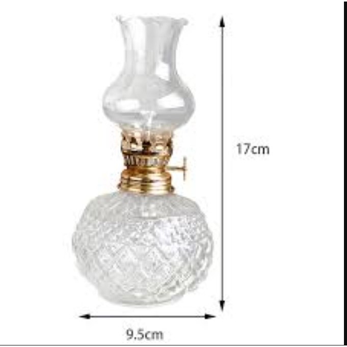 Đèn Dầu Vân Trám - Đèn Thắp Dầu Thủy Tinh Bầu Tròn  lưu ly để ban thờ thần tài, ban thờ thổ địa, ban thờ gia tiên(180ml)