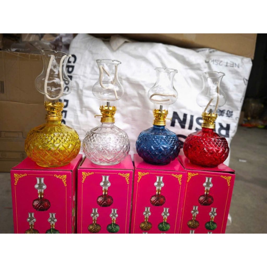 Đèn Dầu Vân Trám - Đèn Thắp Dầu Thủy Tinh Bầu Tròn  lưu ly để ban thờ thần tài, ban thờ thổ địa, ban thờ gia tiên(180ml)