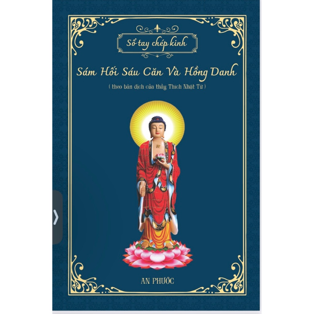 Vở Chép Kinh Sám Hối Sáu Căn Và Hồng Danh - Tập Chép Kinh Chữ Mờ