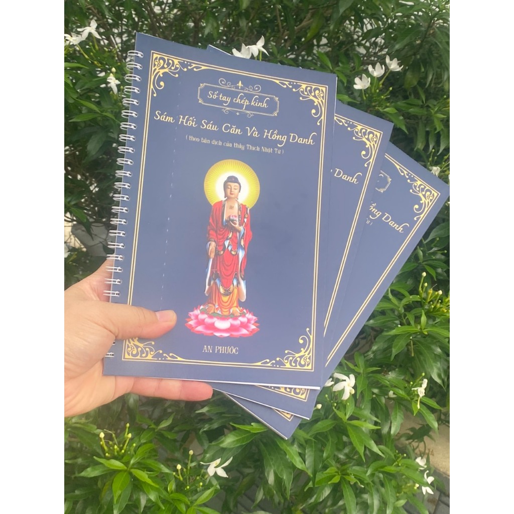 Vở Chép Kinh Sám Hối Sáu Căn Và Hồng Danh - Tập Chép Kinh Chữ Mờ