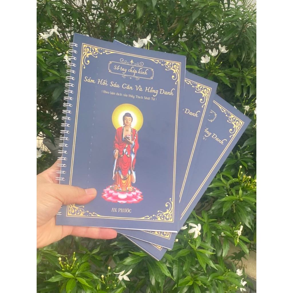 Vở Chép Kinh Sám Hối Sáu Căn Và Hồng Danh - Tập Chép Kinh Chữ Mờ