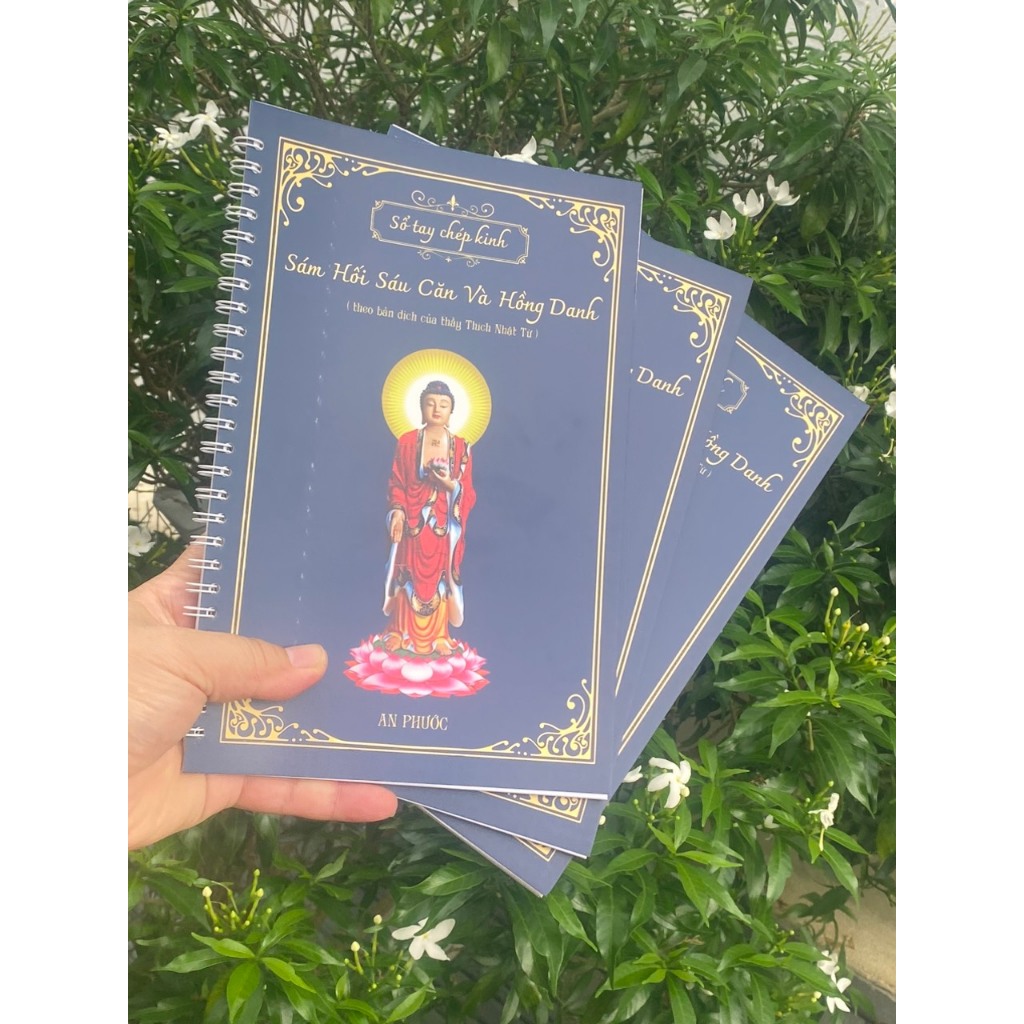 Vở Chép Kinh Sám Hối Sáu Căn Và Hồng Danh - Tập Chép Kinh Chữ Mờ