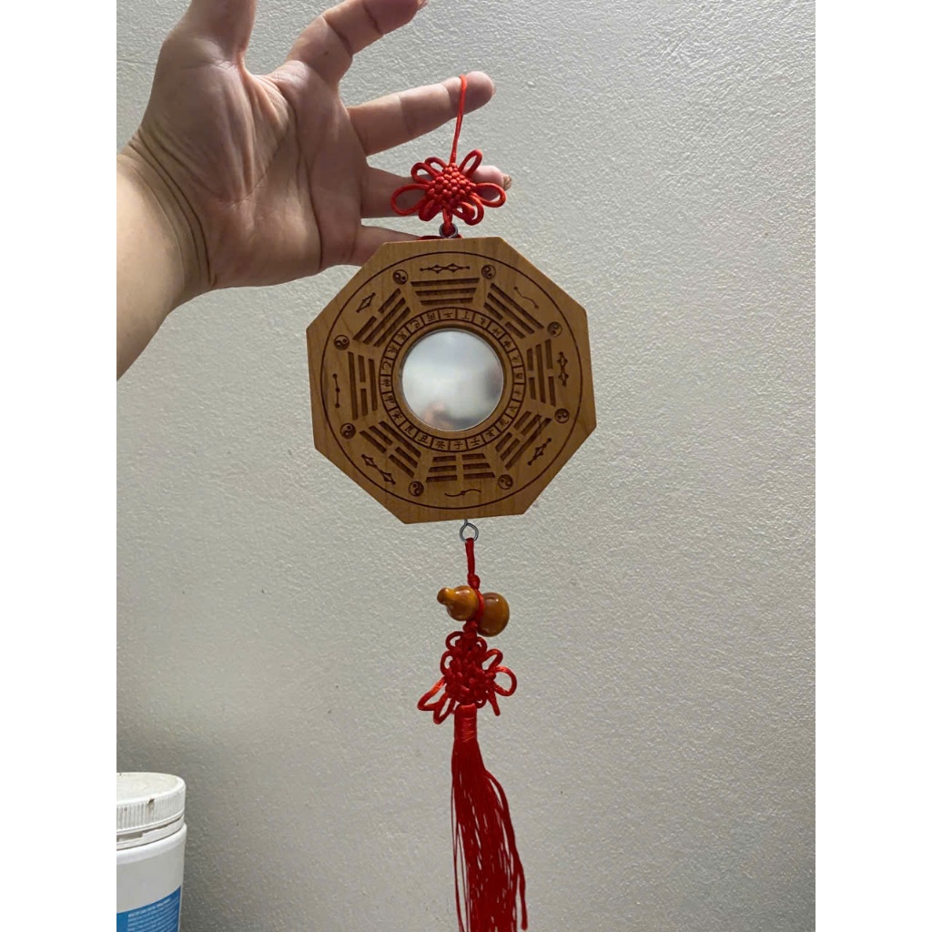 Gương Bát Quái Lồi Gỗ Đào
