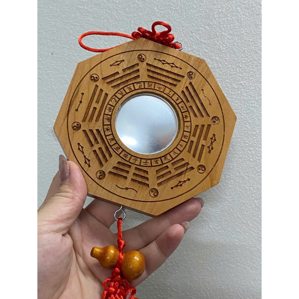 Gương Bát Quái Lồi Gỗ Đào