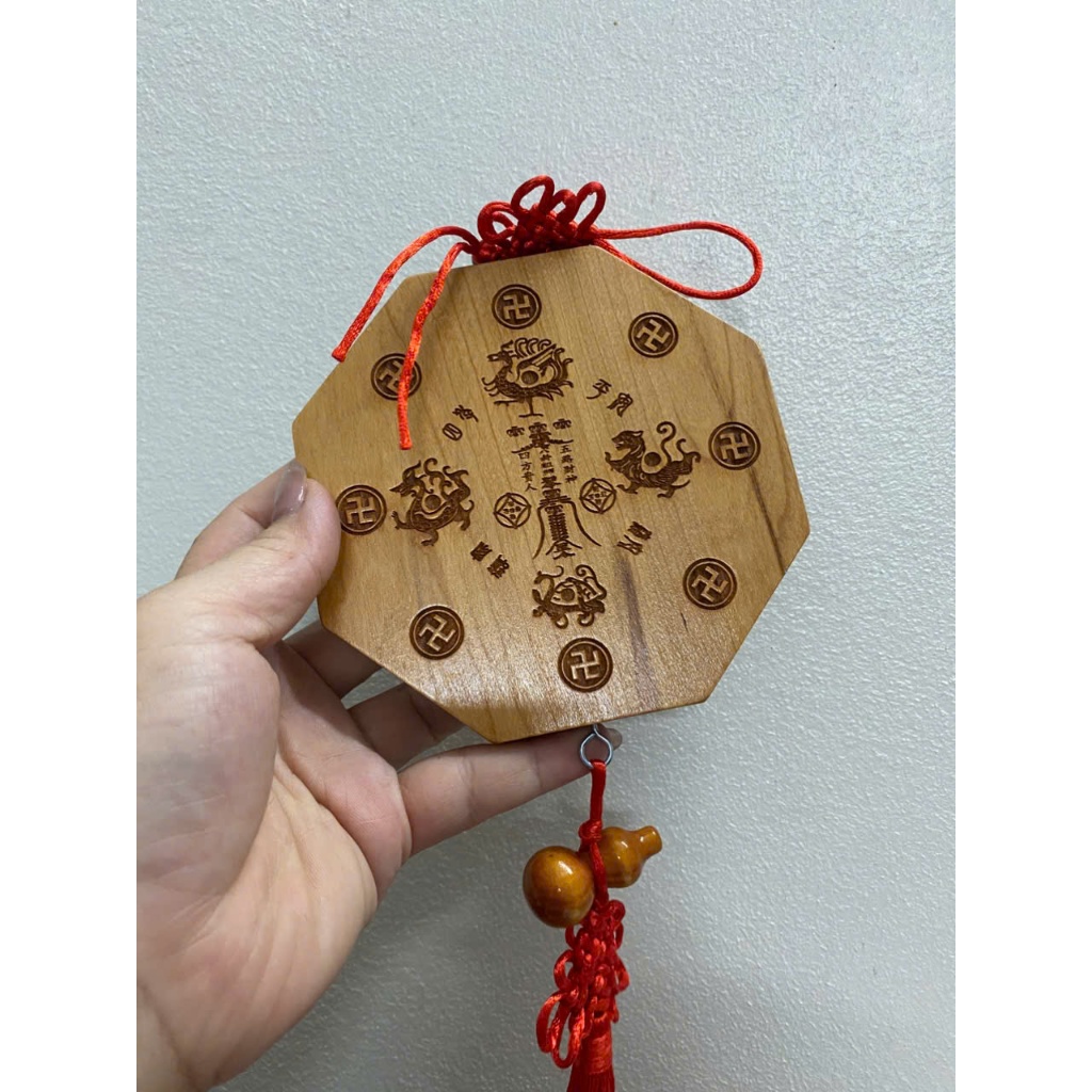 Gương Bát Quái Lồi Gỗ Đào