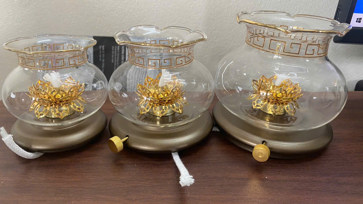 Đèn Dầu - Đèn Dầu Thờ Cúng Phật Pha Lê mã 050