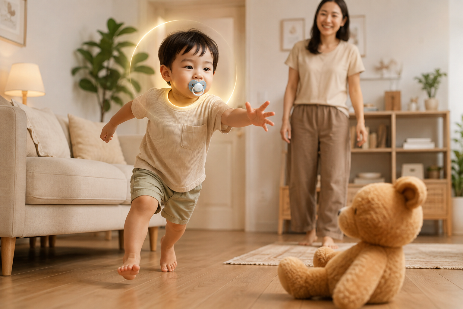 Vì sao không nên cho con vừa ngậm ti giả vừa chạy nhảy?