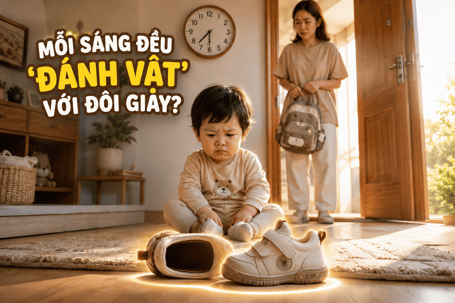 Mẹo hay giúp bé tự xỏ giày mỗi sáng không quấy khóc