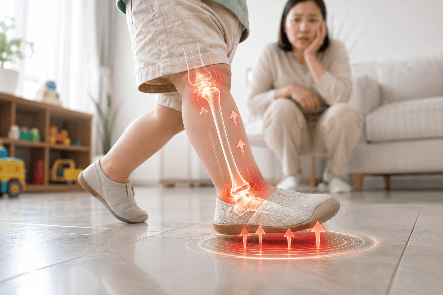 Vì sao đi giày đế bệt hoàn toàn dễ làm đau chân trẻ?