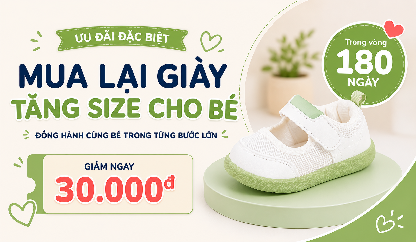 Ưu Đãi Mua Lại Giày Tăng Size Cho Bé | Giảm 30.000 VNĐ Tại TinyFeet