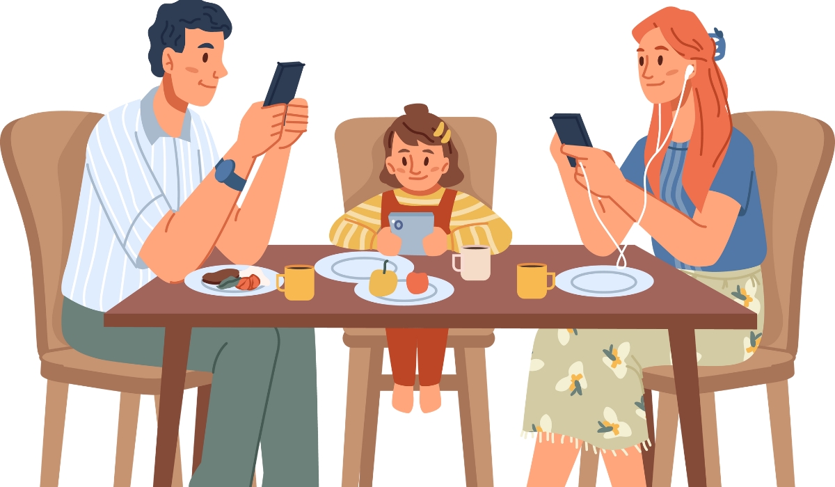 Trẻ sẽ bắt trước các hành động của người lớn vậy nên ba mẹ hãy làm tấm gương sáng cho trẻ học hỏi tránh sử dụng điện thoại quá nhiều để trẻ có thể học theo