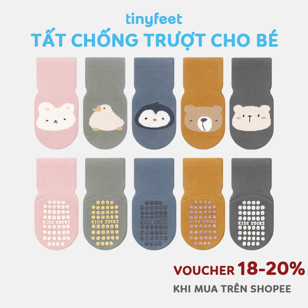 Bộ sưu tập tất ống không gót cho bé từ 1 đến 5 tuổi Tinyfeet