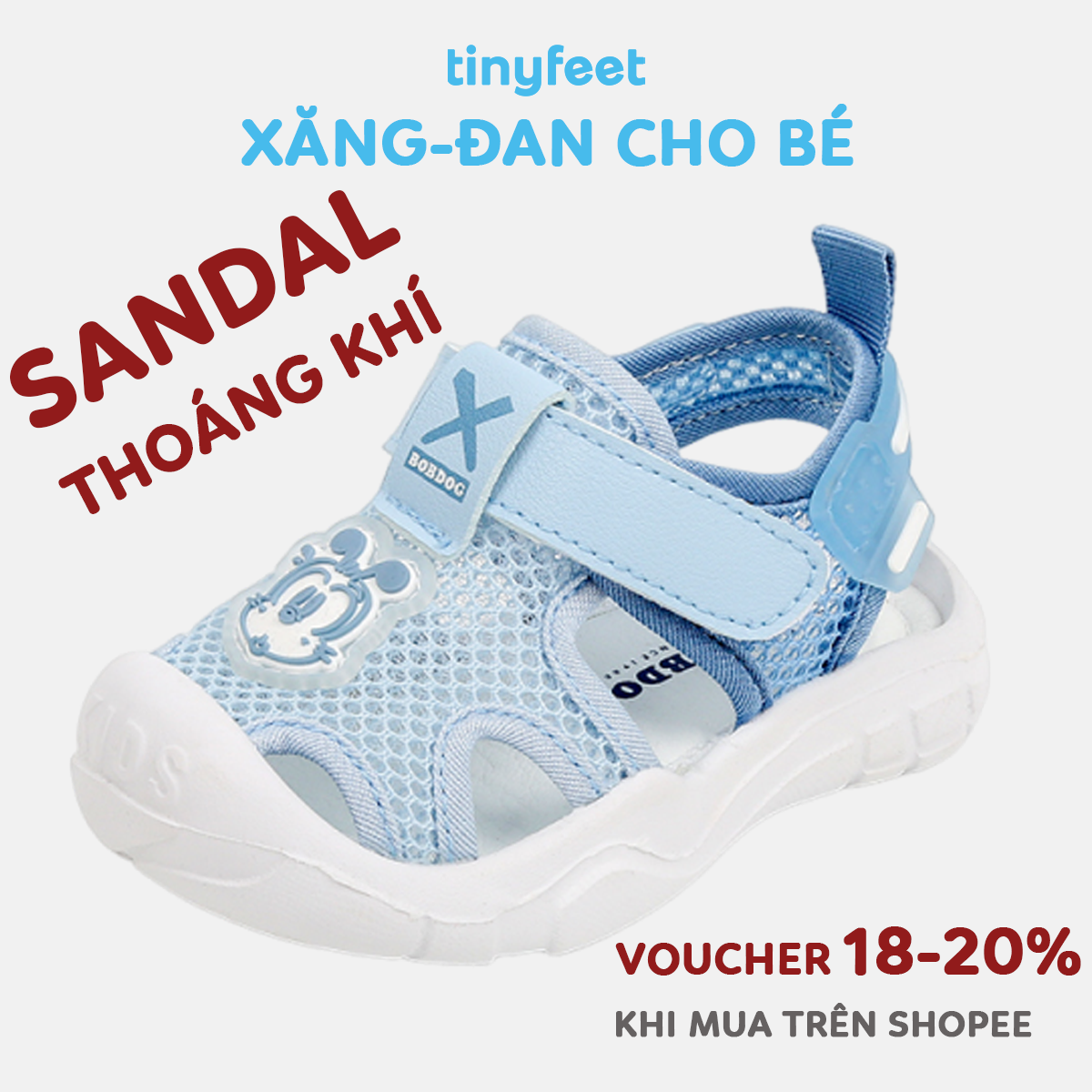 Chất liệu vải lưới thoáng khí ngăn tia UV nhưng không gây bí chân.