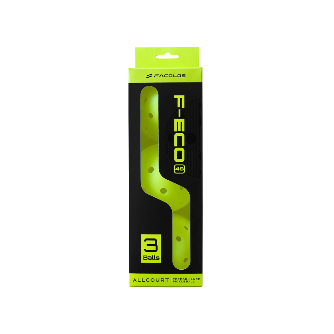 Bóng Pickleball FACOLOS 48 lỗ Facolos F-ECO (Hộp 3 quả)