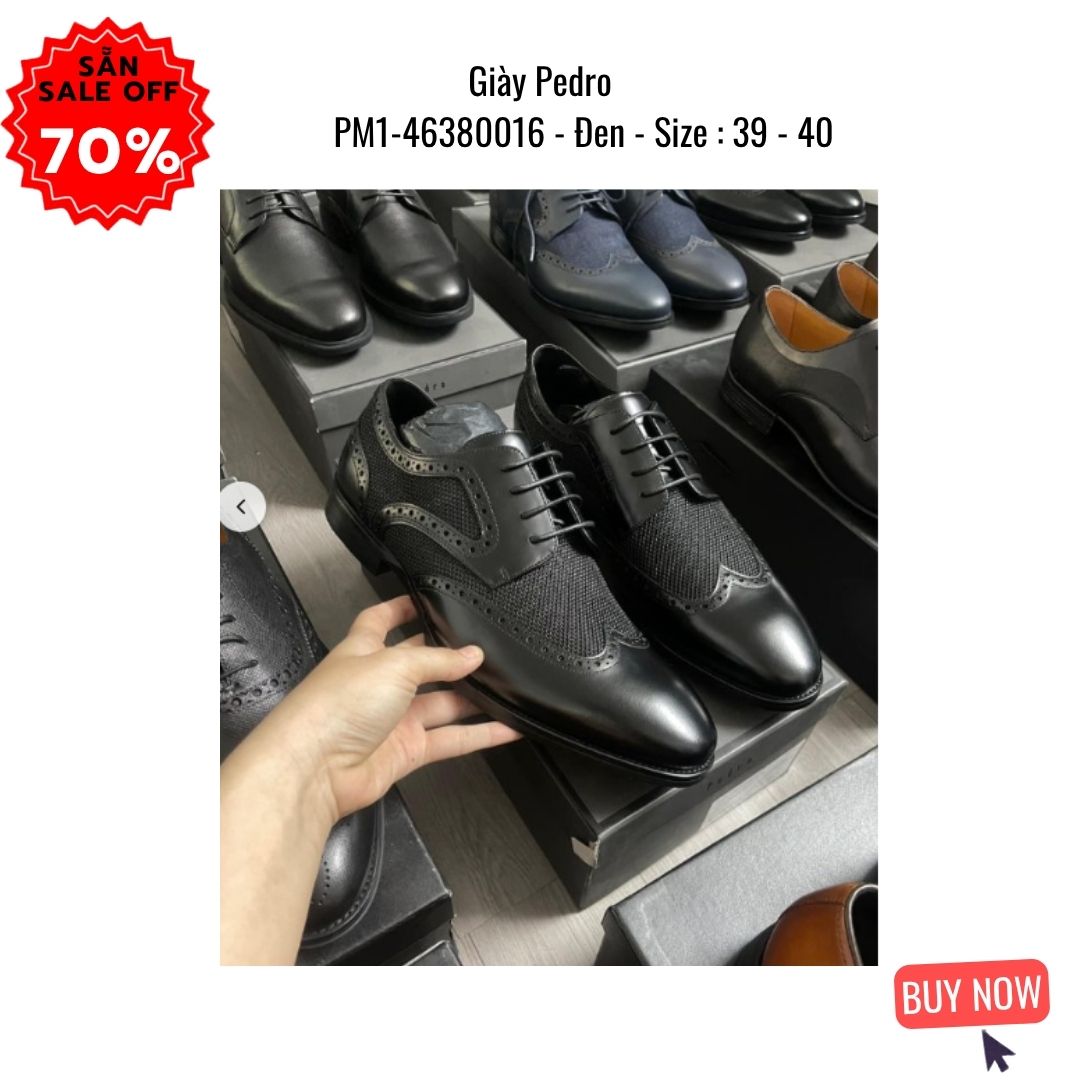 Giày da Pedro PM1-46380016 Đen