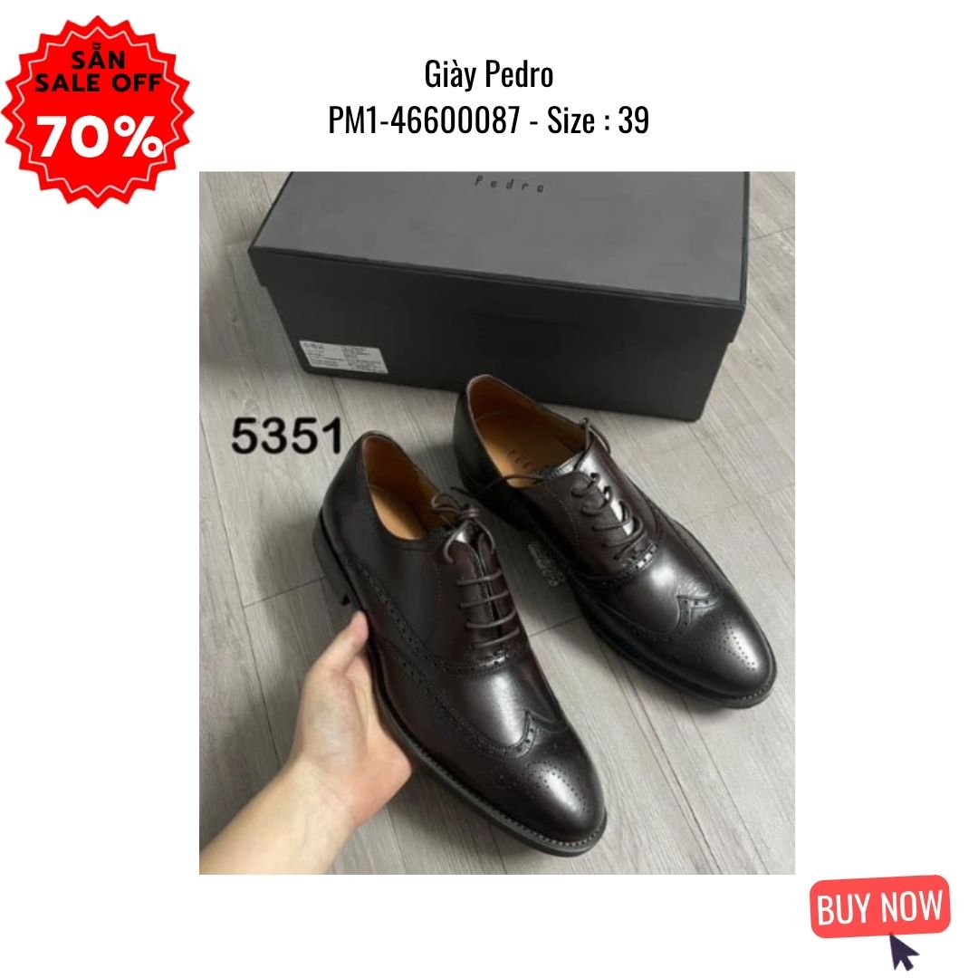 Giày da Pedro PM1-46600087 Đen nâu