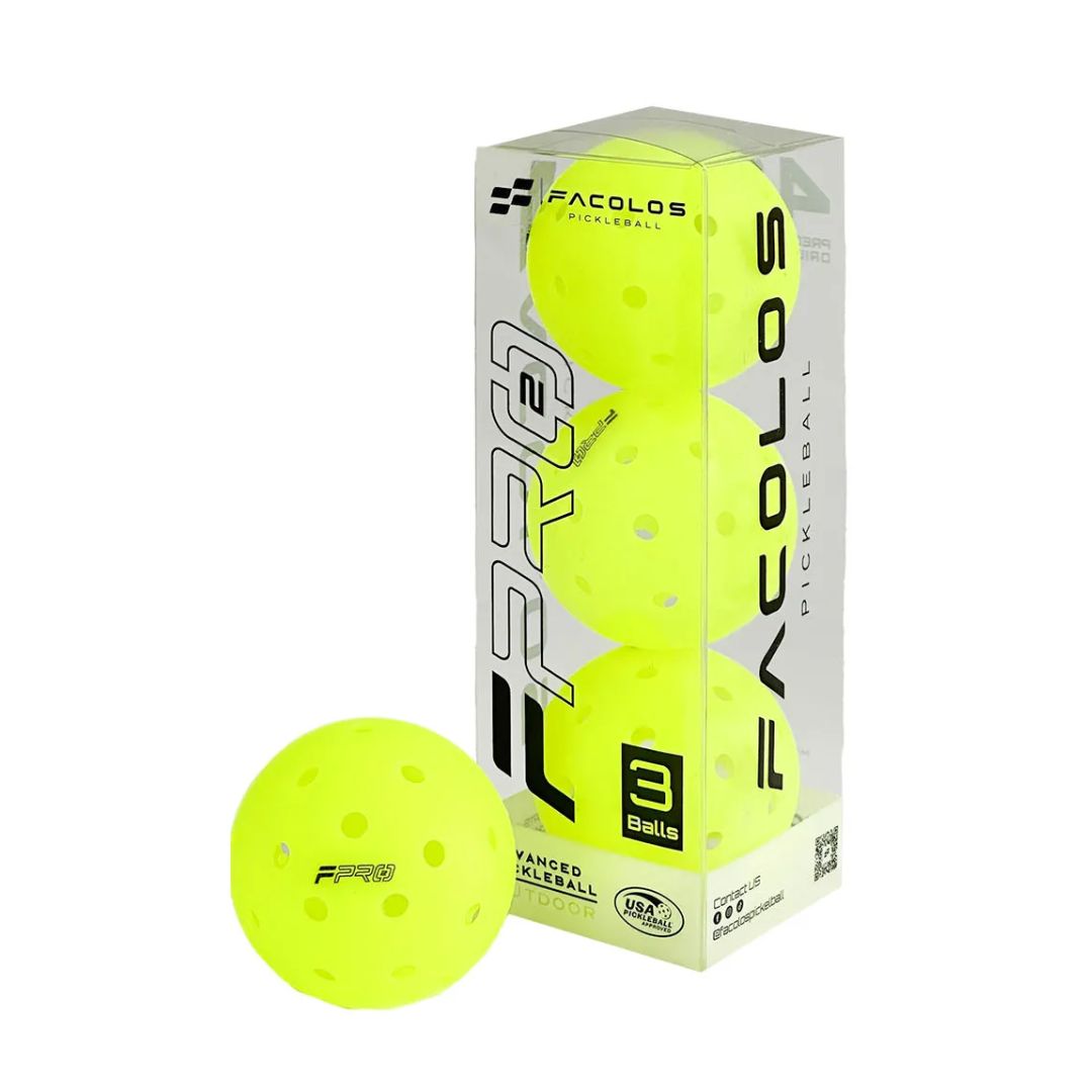 Hộp Bóng Pickleball Facolos F-Pro Gen 2 (set 1 hộp 3 bóng) (H&T)
