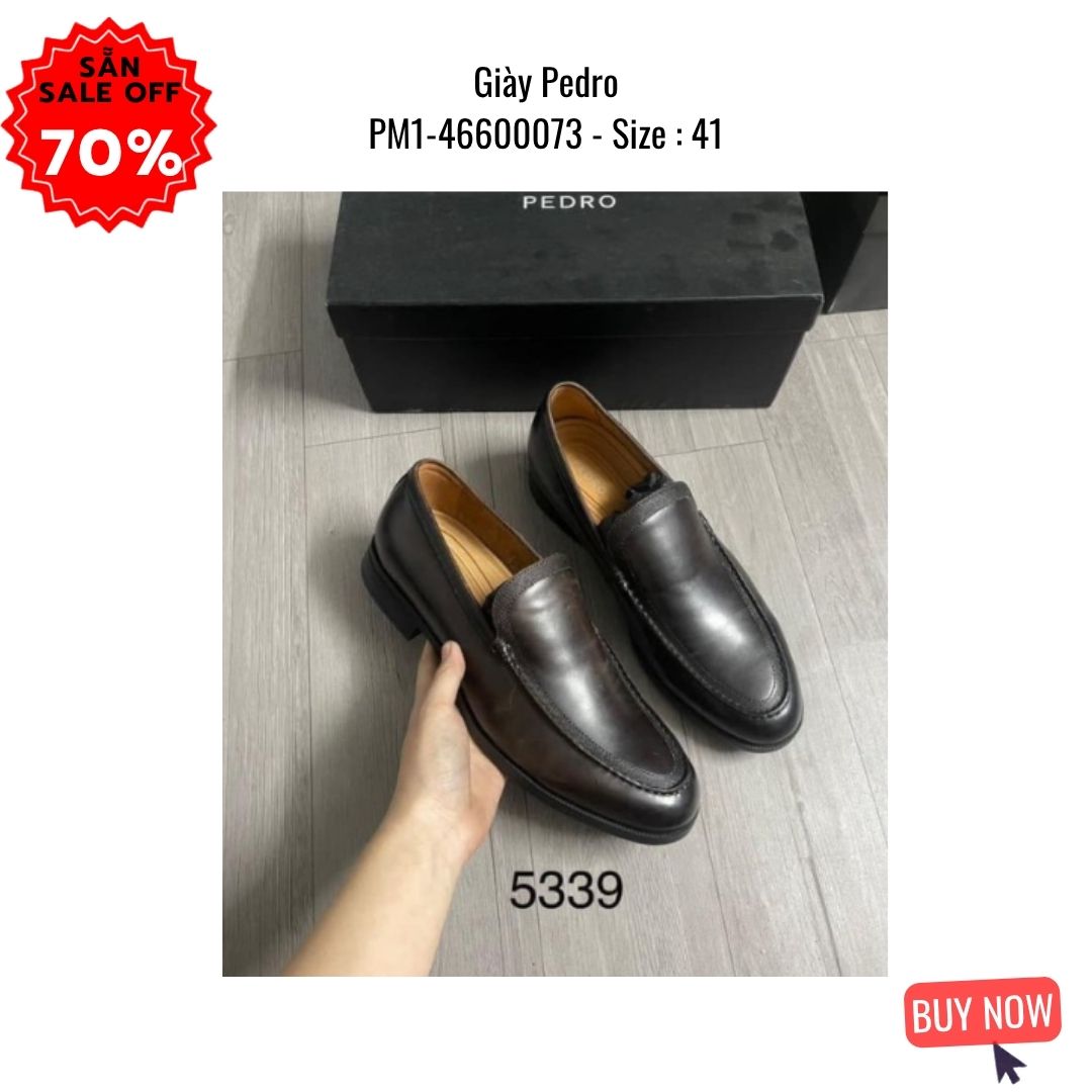 Giày da Pedro PM1-46600073 Nâu đậm đen