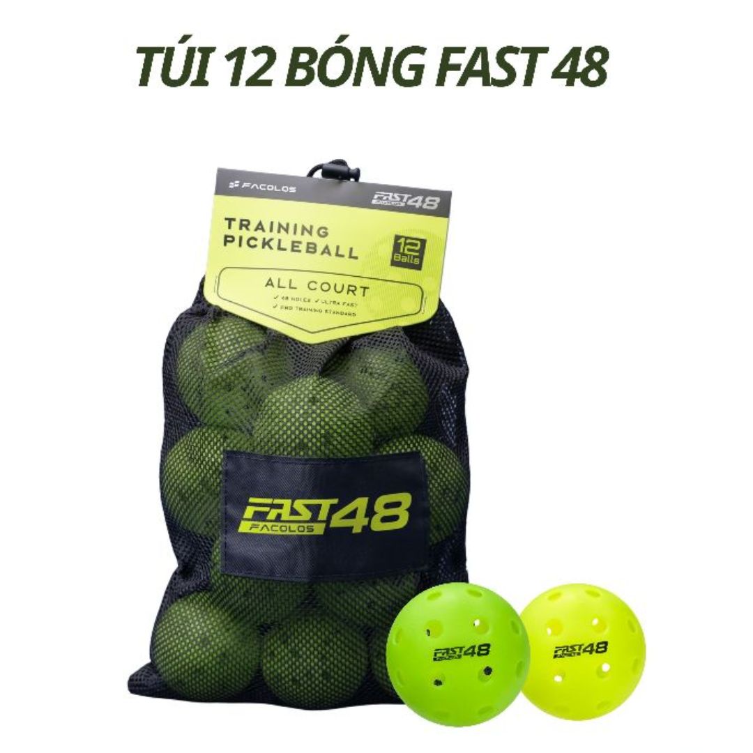 Lẻ bóng pickleball Facolos Fast 48 – Xanh – 1 quả lẻ – 1 Túi 12 quả