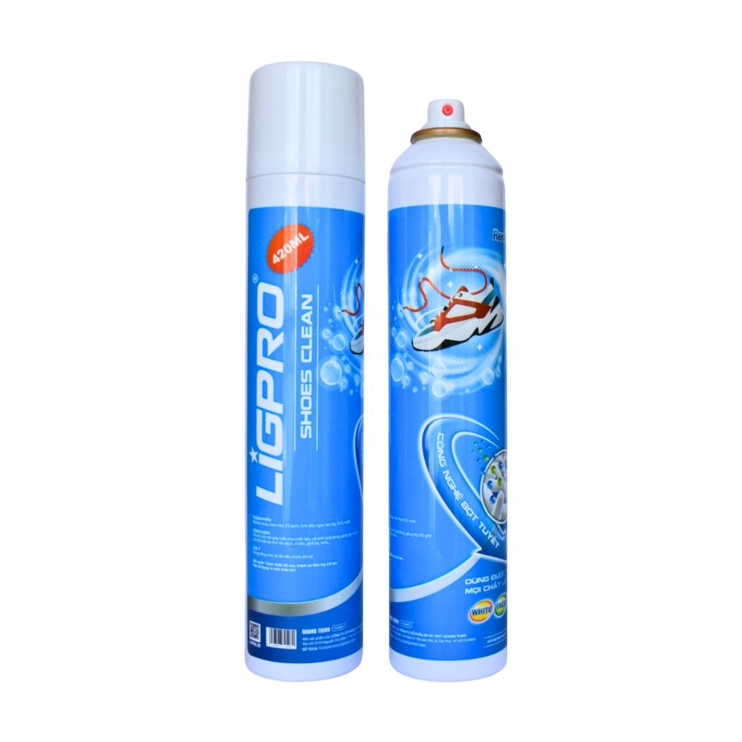 Chai Xịt Vệ Sinh Giày Bọt Tuyết (Shoe Clean) Ligpro 420ml