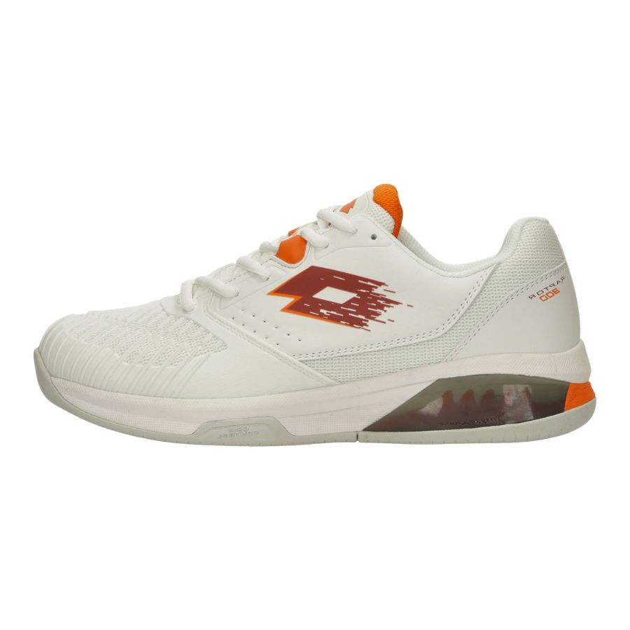 Giày Tennis/Pickleball Italia – Lotto Raptor Hyperpulse 300 SPD ‘All White/Etruscan Red’ (LKG)