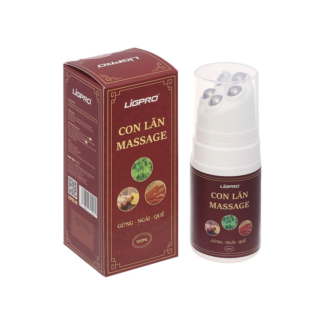 Con Lăn Massage Gừng Ngải Quế Ligpro 100ml