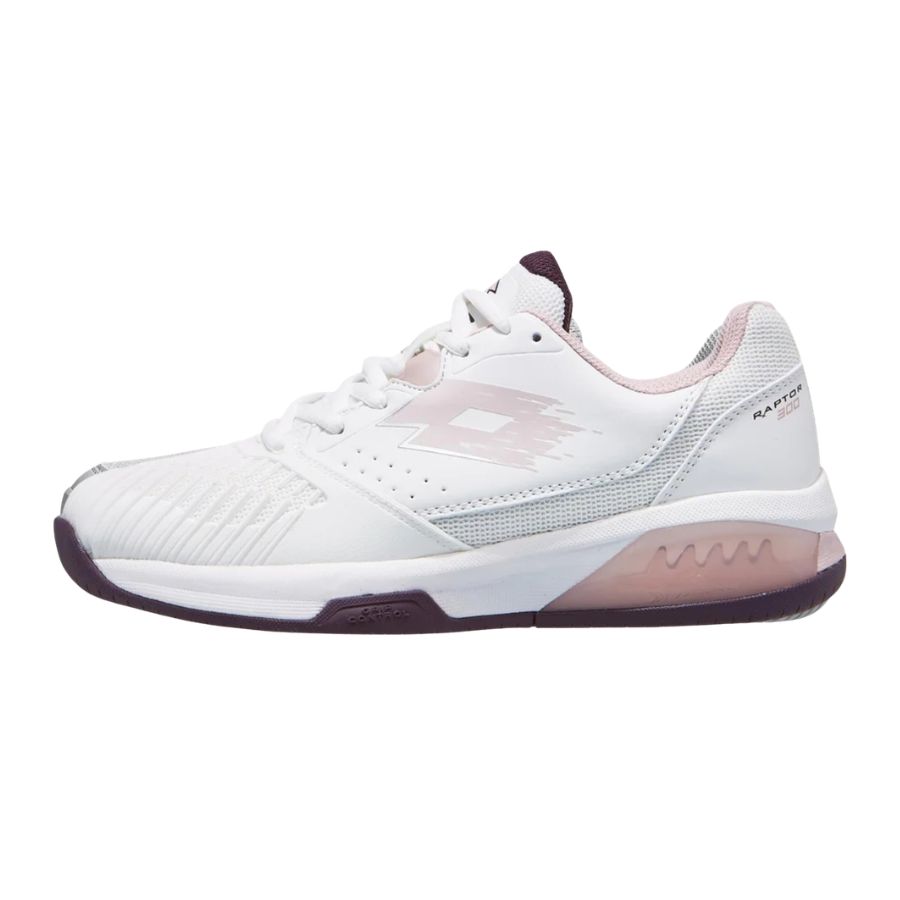 Giày Tennis/Pickleball Italia – Lotto Raptor Hyperpulse 300 ‘All White/Hushed Violet’ (LKG)