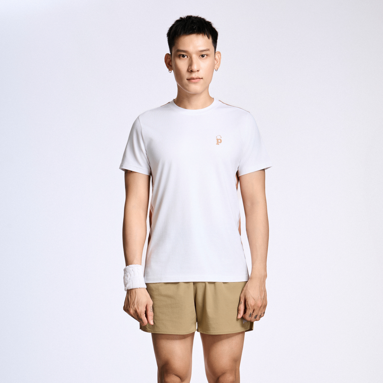 Áo T-shirt Nam PILI Màu Trắng Phối Line Màu Thân Áo
