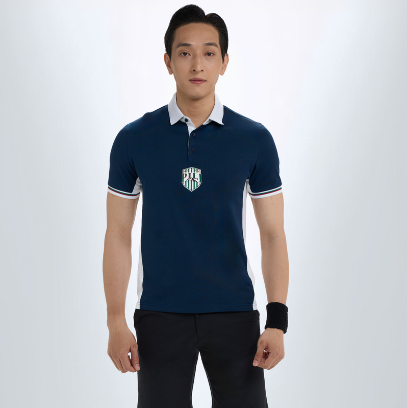 Áo Polo Phối Sọc Họa Tiết Bo Tay