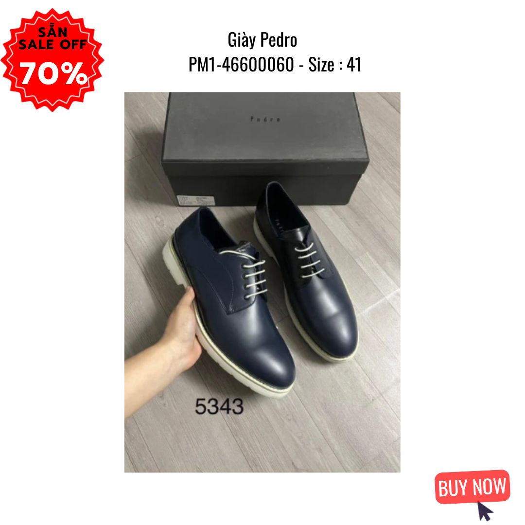 Giày da Pedro PM1-56350042 Xanh đen
